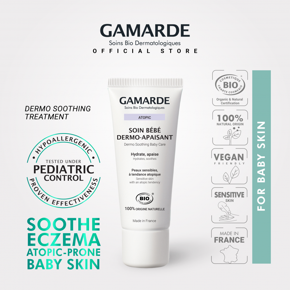 GAMARDE BEBE Organic Baby Dermo Soothing Treatment 40ml, For Sensitive Atopic & Eczema Prone Skin (SOIN DERMO-APAISANT)